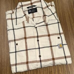 Carhartt Rugged Flex Relaxed Fit Plaid Button Down Shirt - Men's Size 2XLT